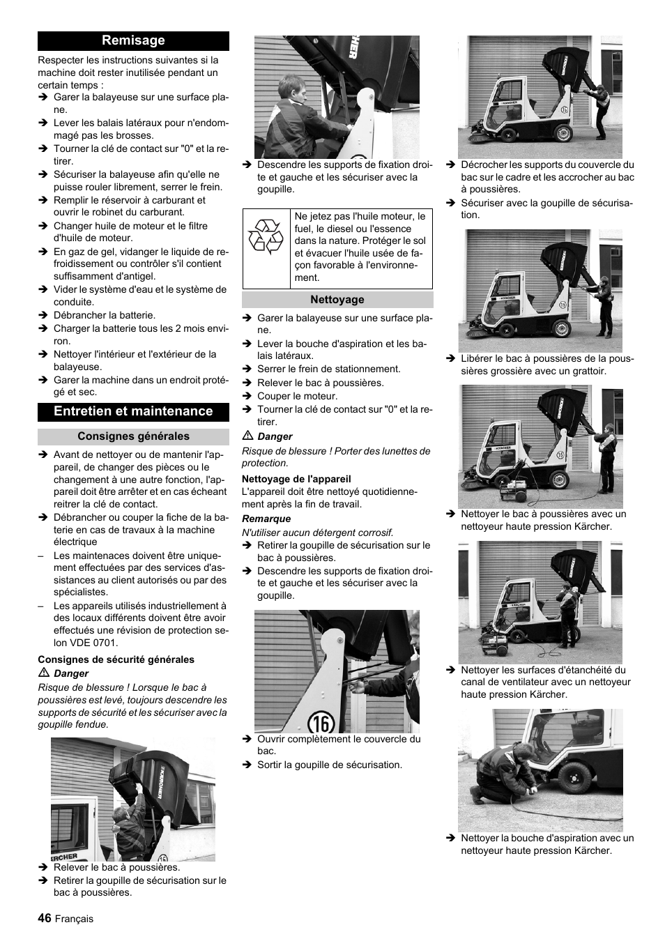 Remisage entretien et maintenance | Karcher ICC 1 D Adv User Manual | Page 46 / 347