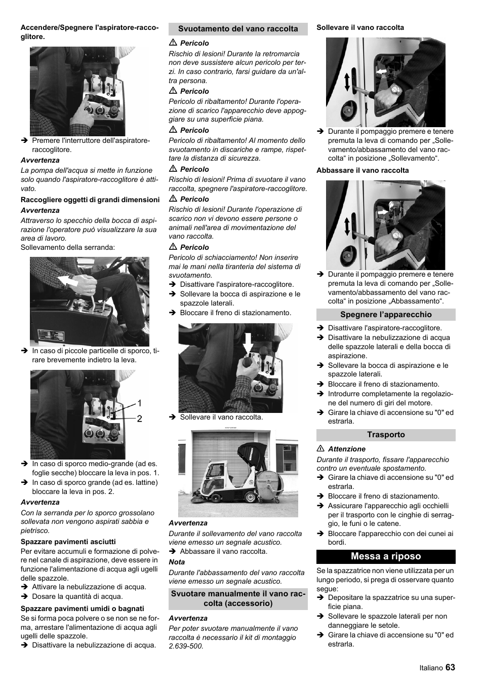 Messa a riposo | Karcher ICC 1 D Adv User Manual | Page 63 / 347