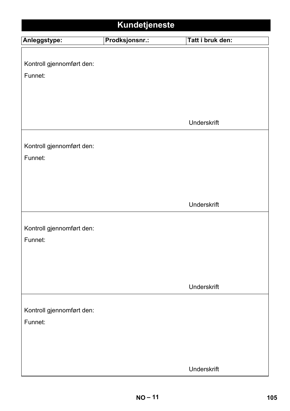 Kundetjeneste | Karcher HD 10-16-4 Cage Ex User Manual | Page 105 / 316