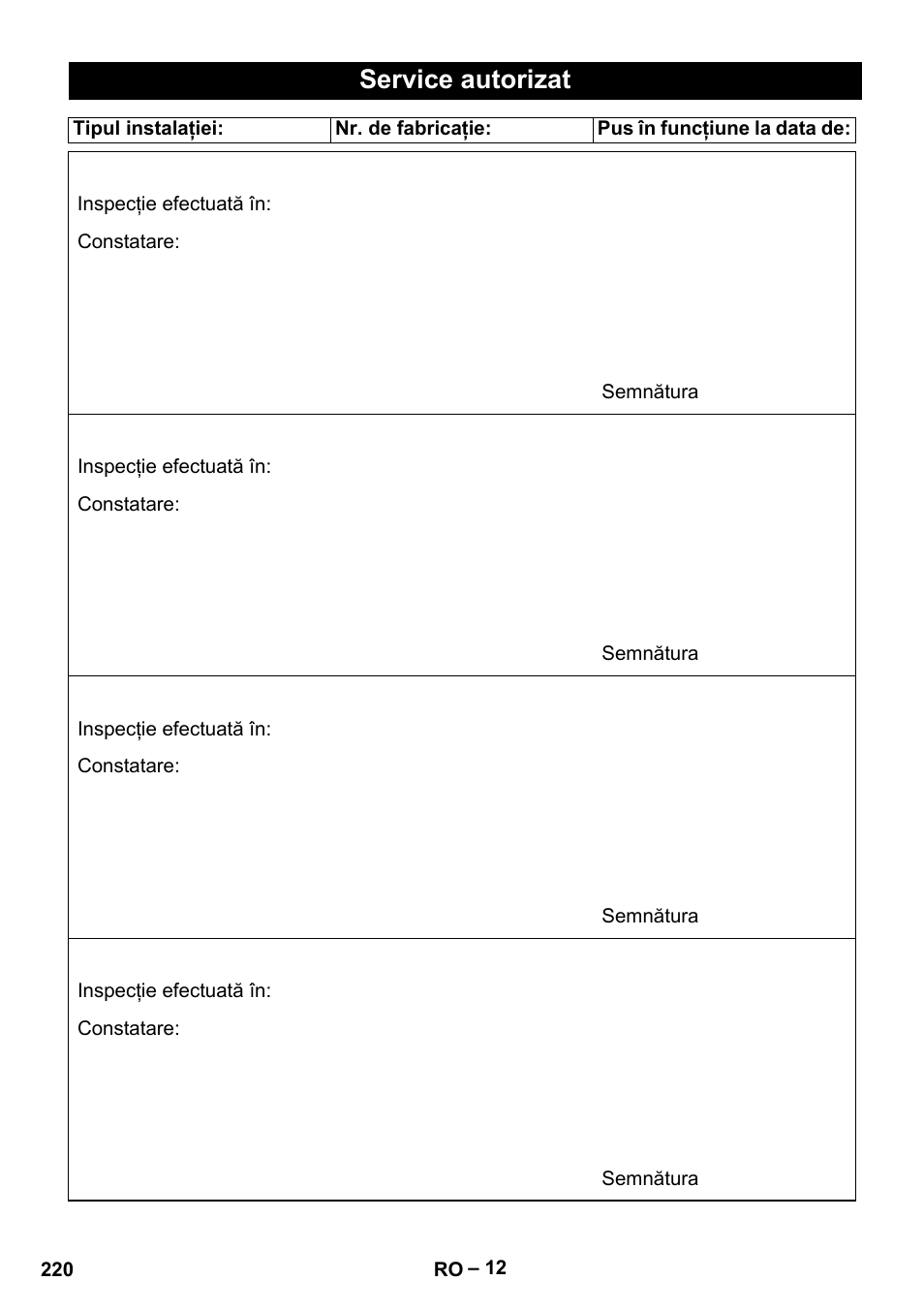 Service autorizat | Karcher HD 10-16-4 Cage Ex User Manual | Page 220 / 316