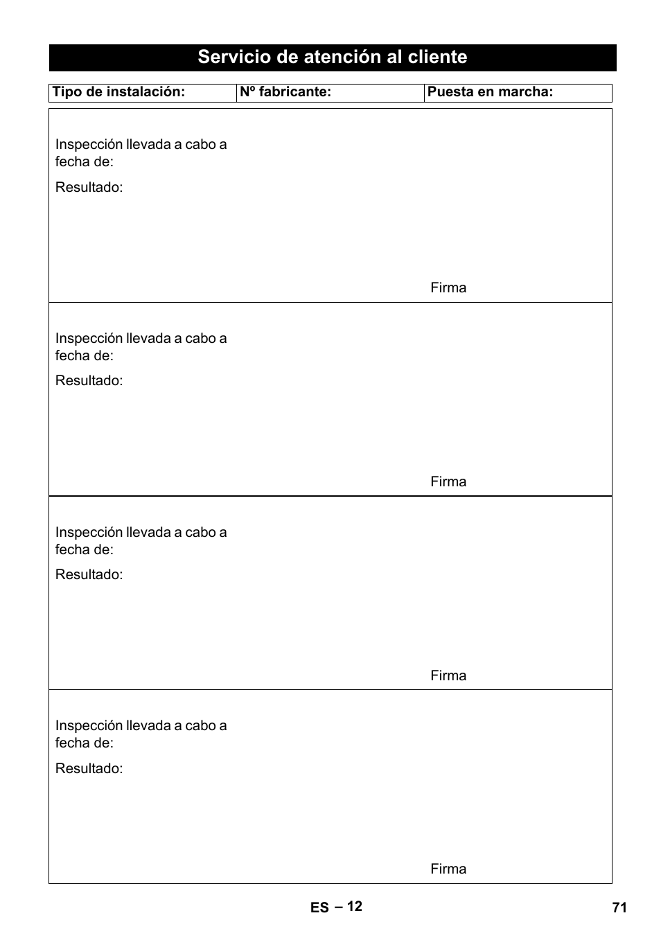 Servicio de atención al cliente | Karcher HD 10-16-4 Cage Ex User Manual | Page 71 / 316