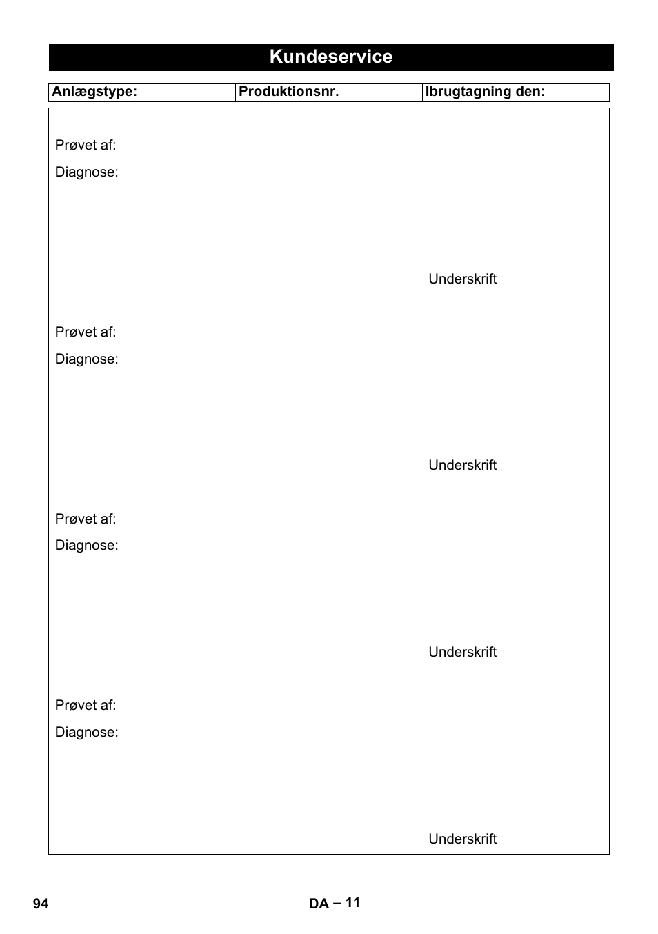 Kundeservice | Karcher HD 10-16-4 Cage Ex User Manual | Page 94 / 316