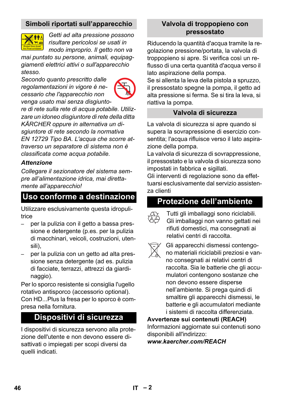 Protezione dell’ambiente | Karcher HD 9-19 M User Manual | Page 46 / 372