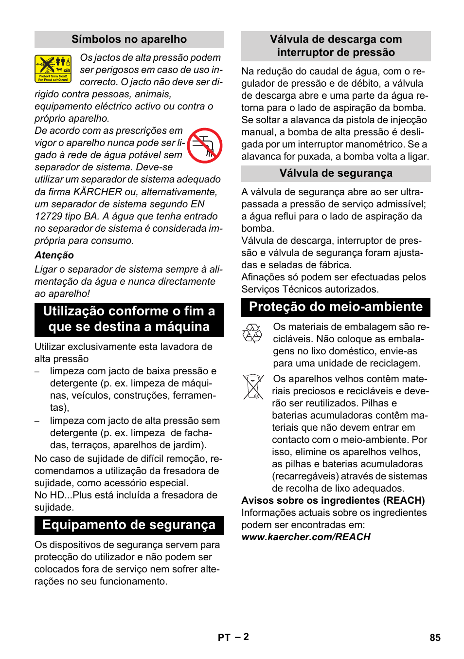 Proteção do meio-ambiente | Karcher HD 9-19 M User Manual | Page 85 / 372