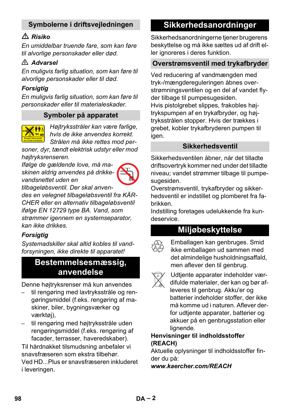 Miljøbeskyttelse | Karcher HD 9-19 M User Manual | Page 98 / 372