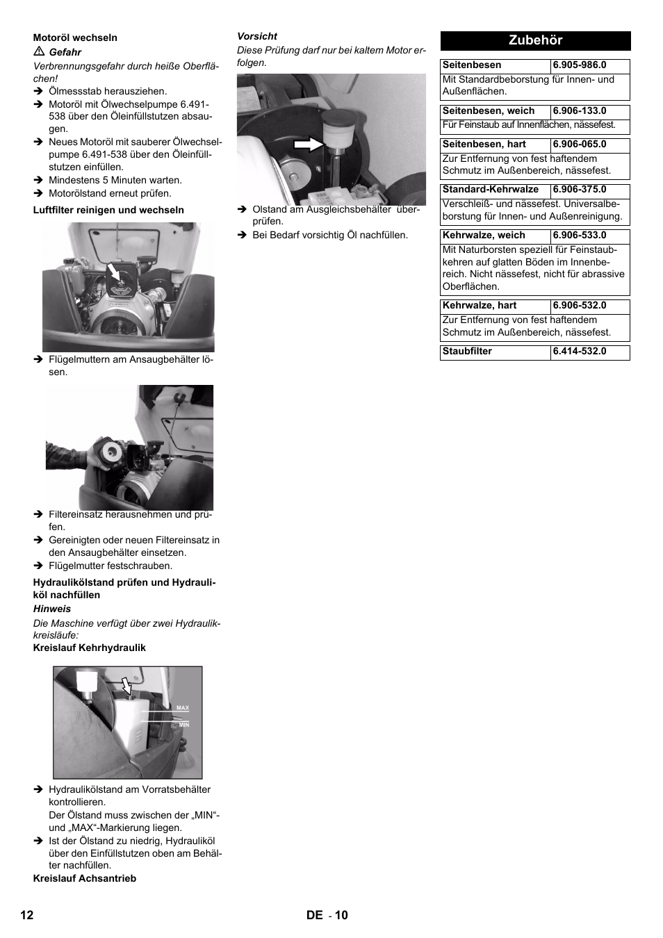 Zubehör | Karcher KM 100-100 R D User Manual | Page 12 / 360