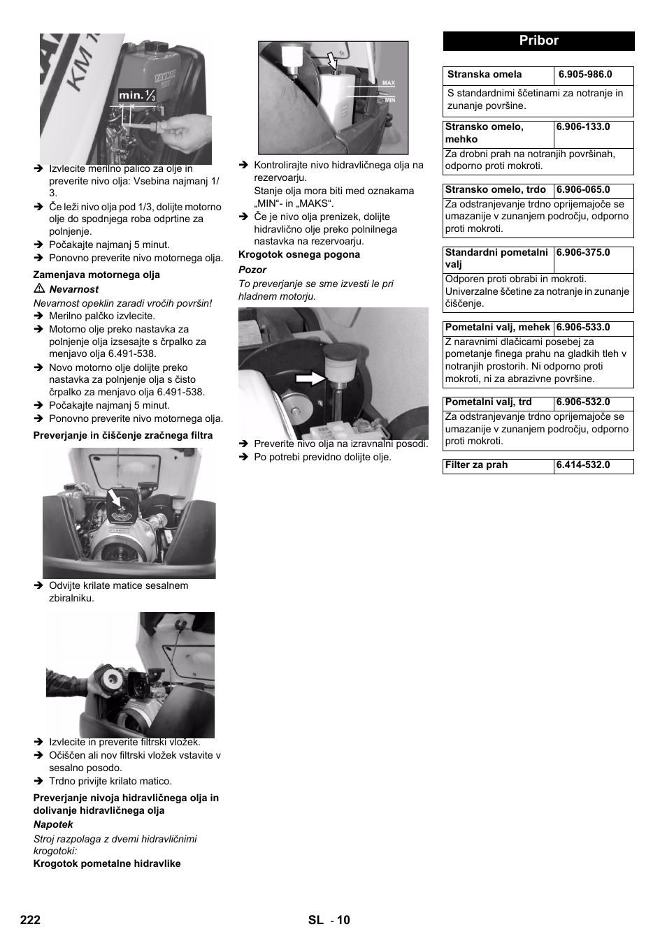 Pribor | Karcher KM 100-100 R D User Manual | Page 222 / 360