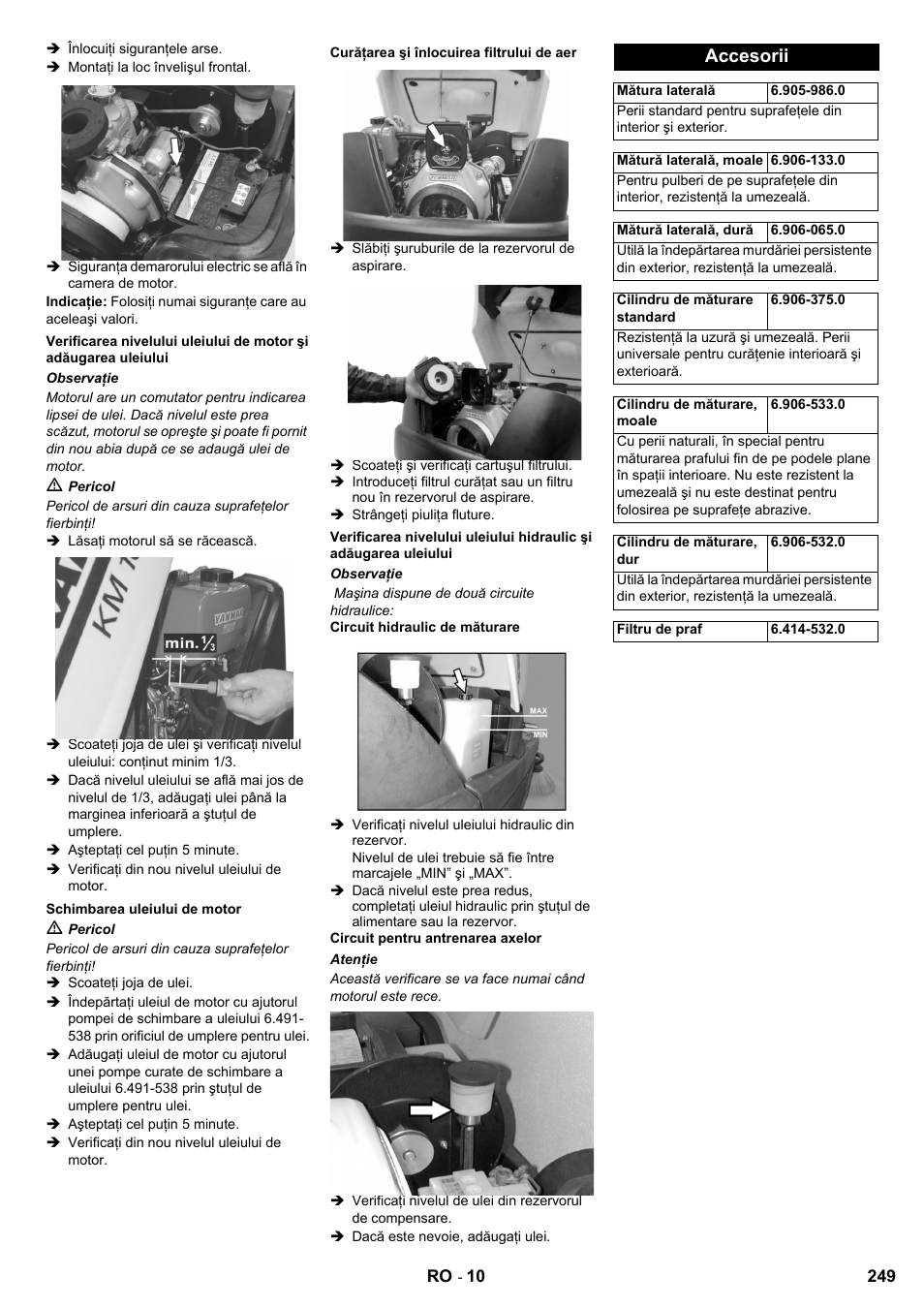 Accesorii | Karcher KM 100-100 R D User Manual | Page 249 / 360