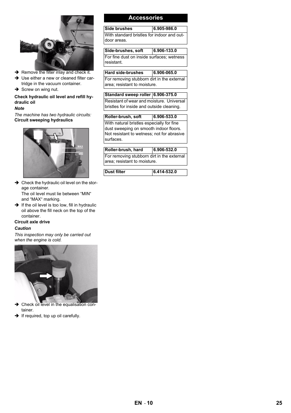 Accessories | Karcher KM 100-100 R D User Manual | Page 25 / 360