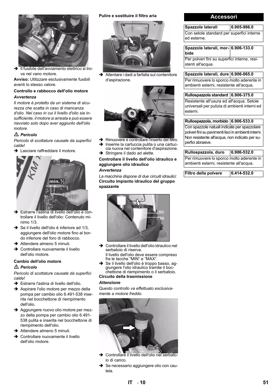 Accessori | Karcher KM 100-100 R D User Manual | Page 51 / 360