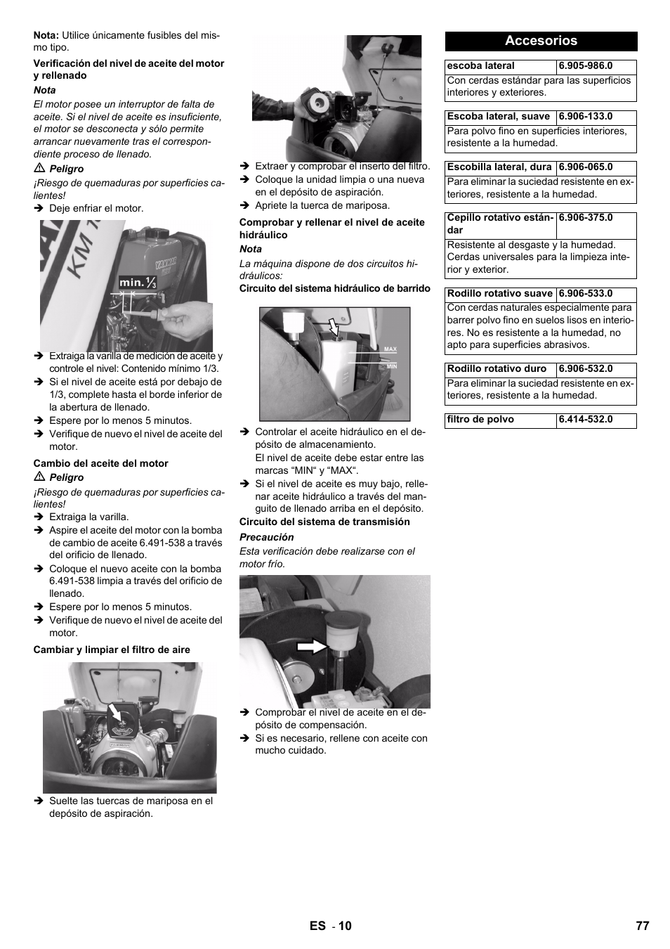 Accesorios | Karcher KM 100-100 R D User Manual | Page 77 / 360