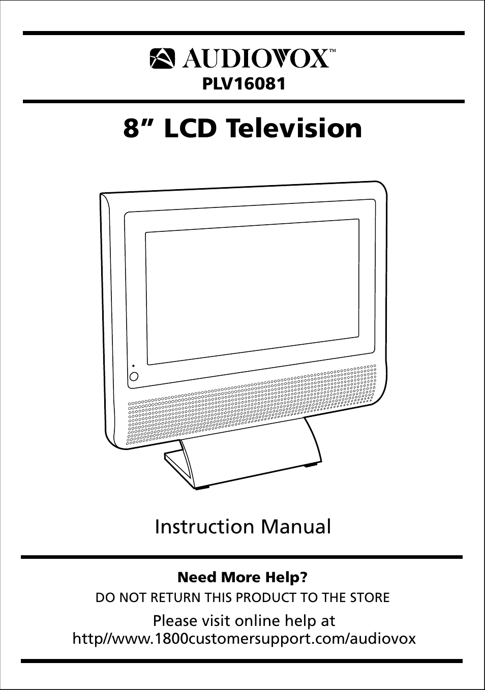 Audiovox PLV16081 User Manual | 16 pages