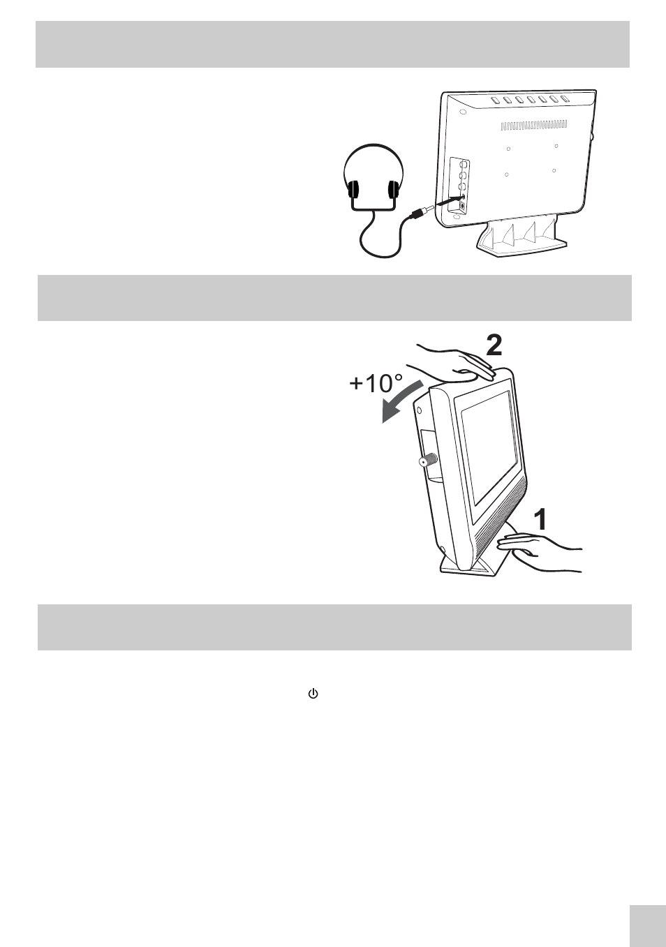 Screen viewing angle adjustment, Unit operation, Using headphones (not included) | Audiovox PLV16081 User Manual | Page 10 / 16