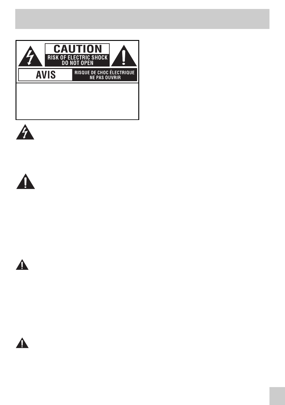 Safety precautions, Avis | Audiovox PLV16081 User Manual | Page 2 / 16