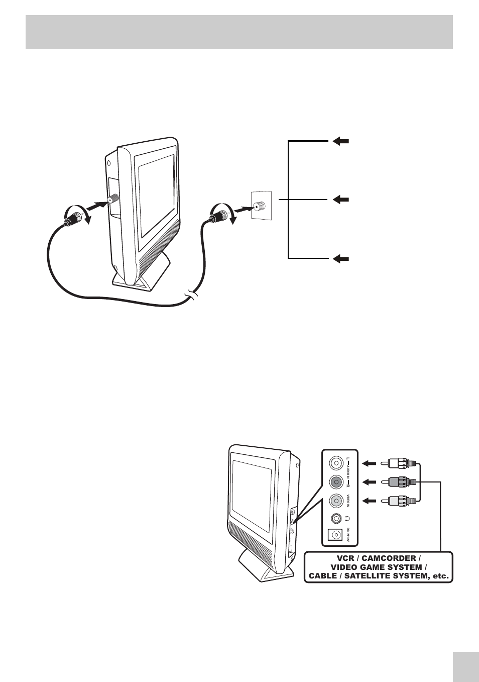 Connections, Connecting tv antenna | Audiovox PLV16081 User Manual | Page 8 / 16