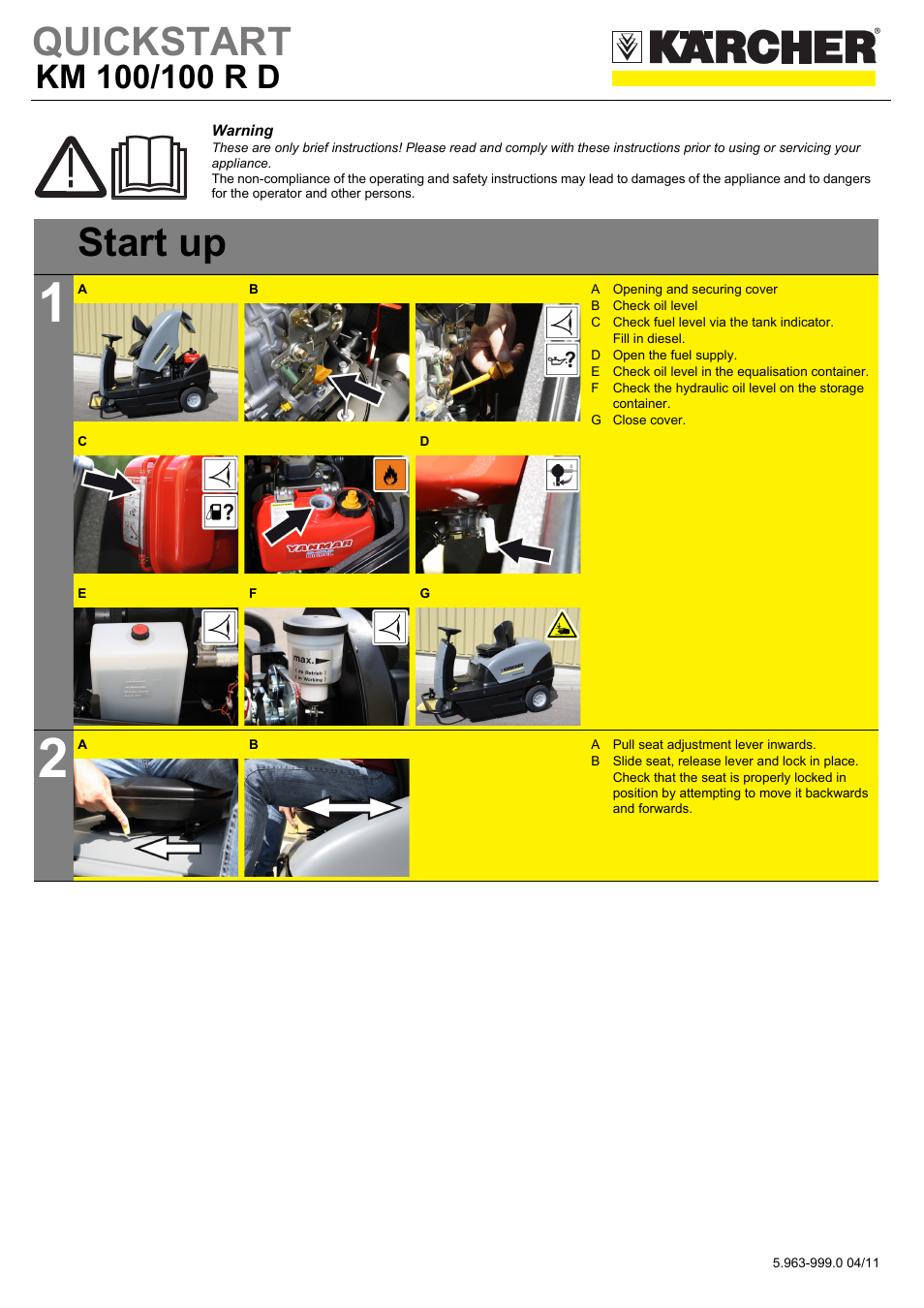 Karcher KM 100-100 R D User Manual | 5 pages