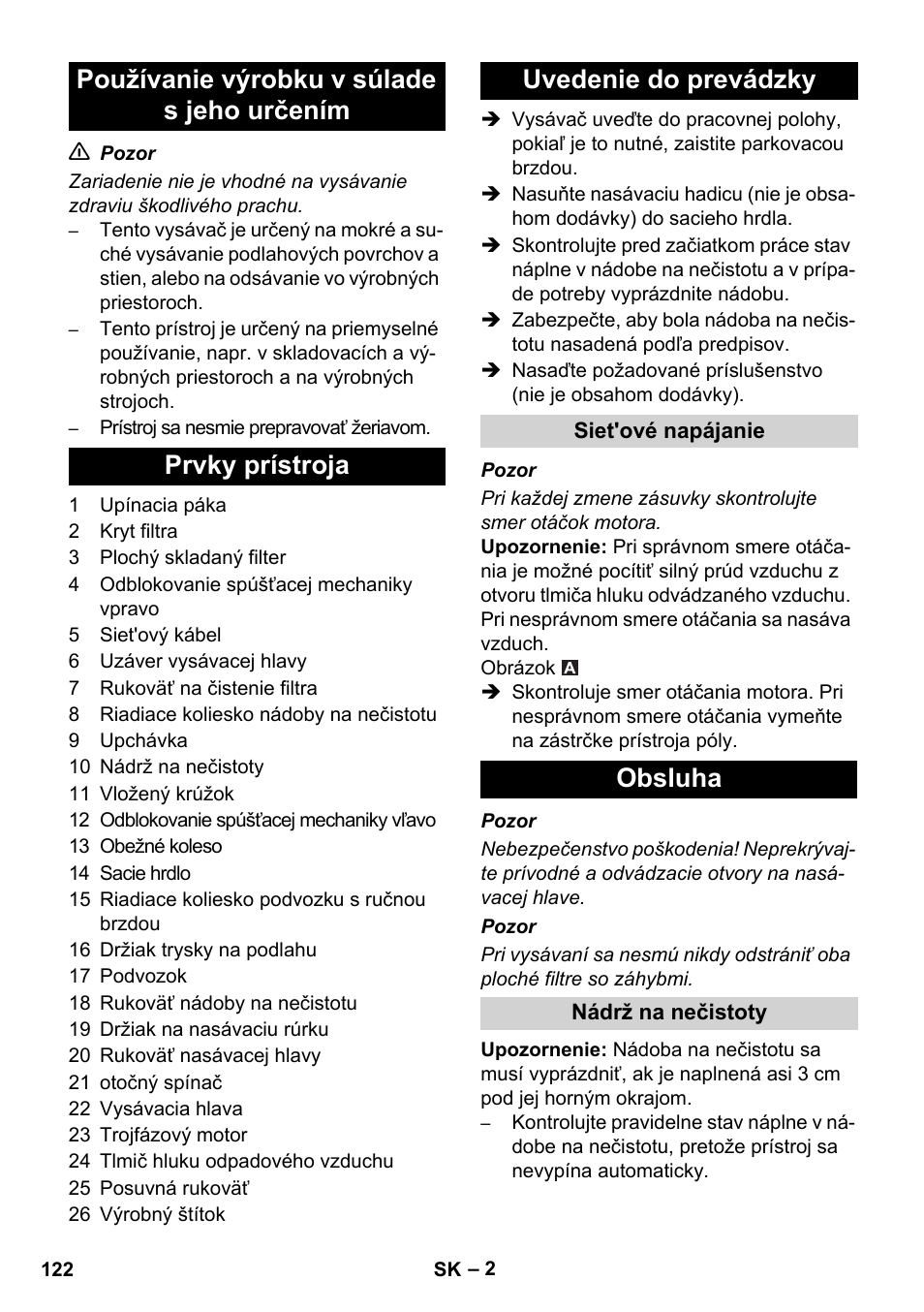 Obsluha | Karcher IVC 60-30 Ap User Manual | Page 122 / 172