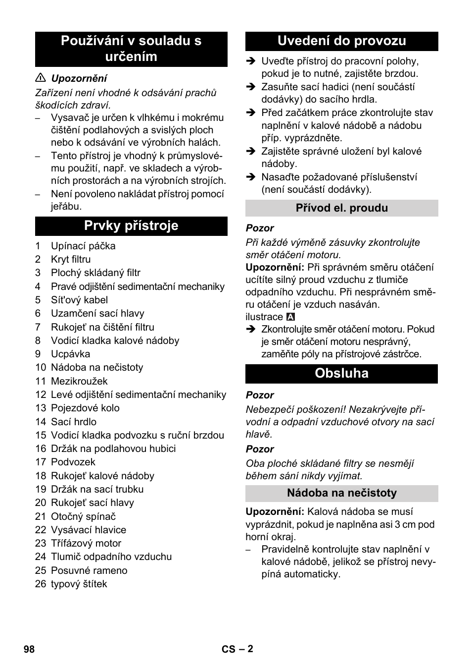 Obsluha | Karcher IVC 60-30 Ap User Manual | Page 98 / 172