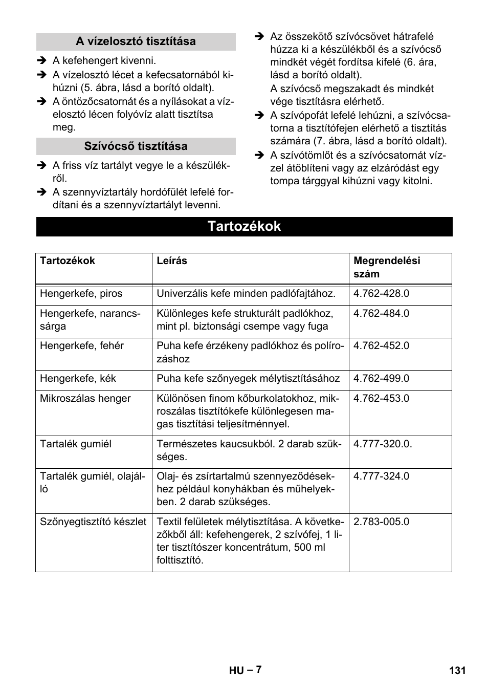 Tartozékok | Karcher BR 30-4 C User Manual | Page 131 / 242