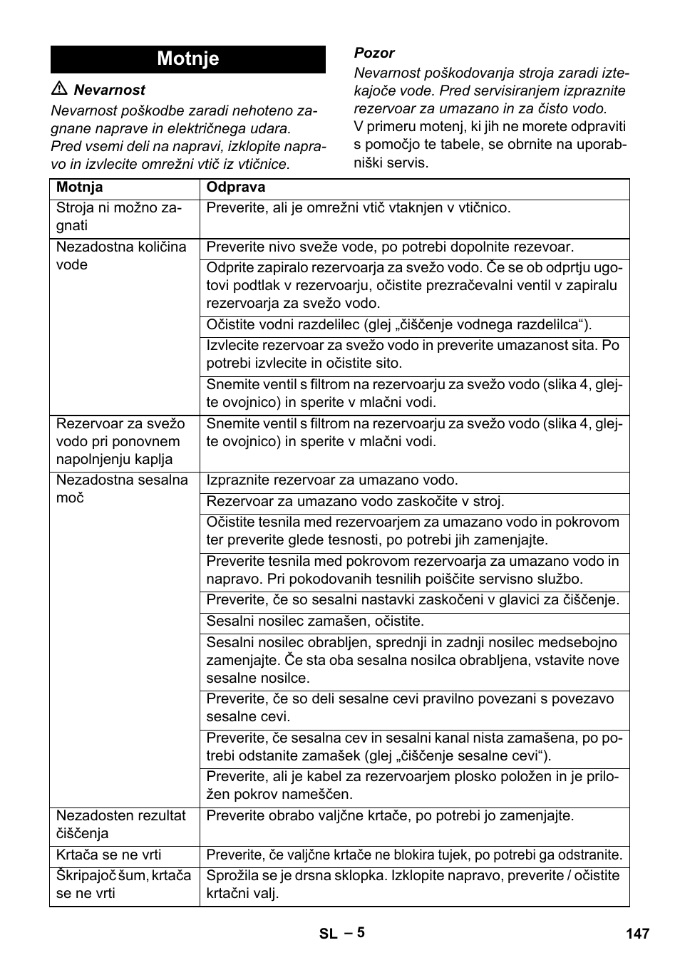 Motnje | Karcher BR 30-4 C User Manual | Page 147 / 242