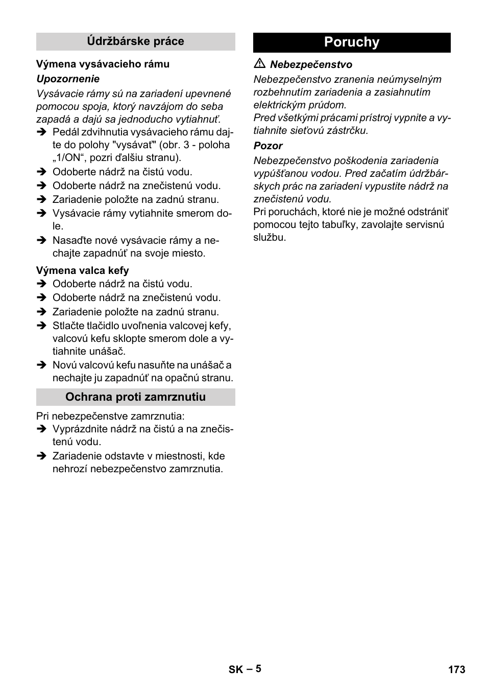 Poruchy | Karcher BR 30-4 C User Manual | Page 173 / 242