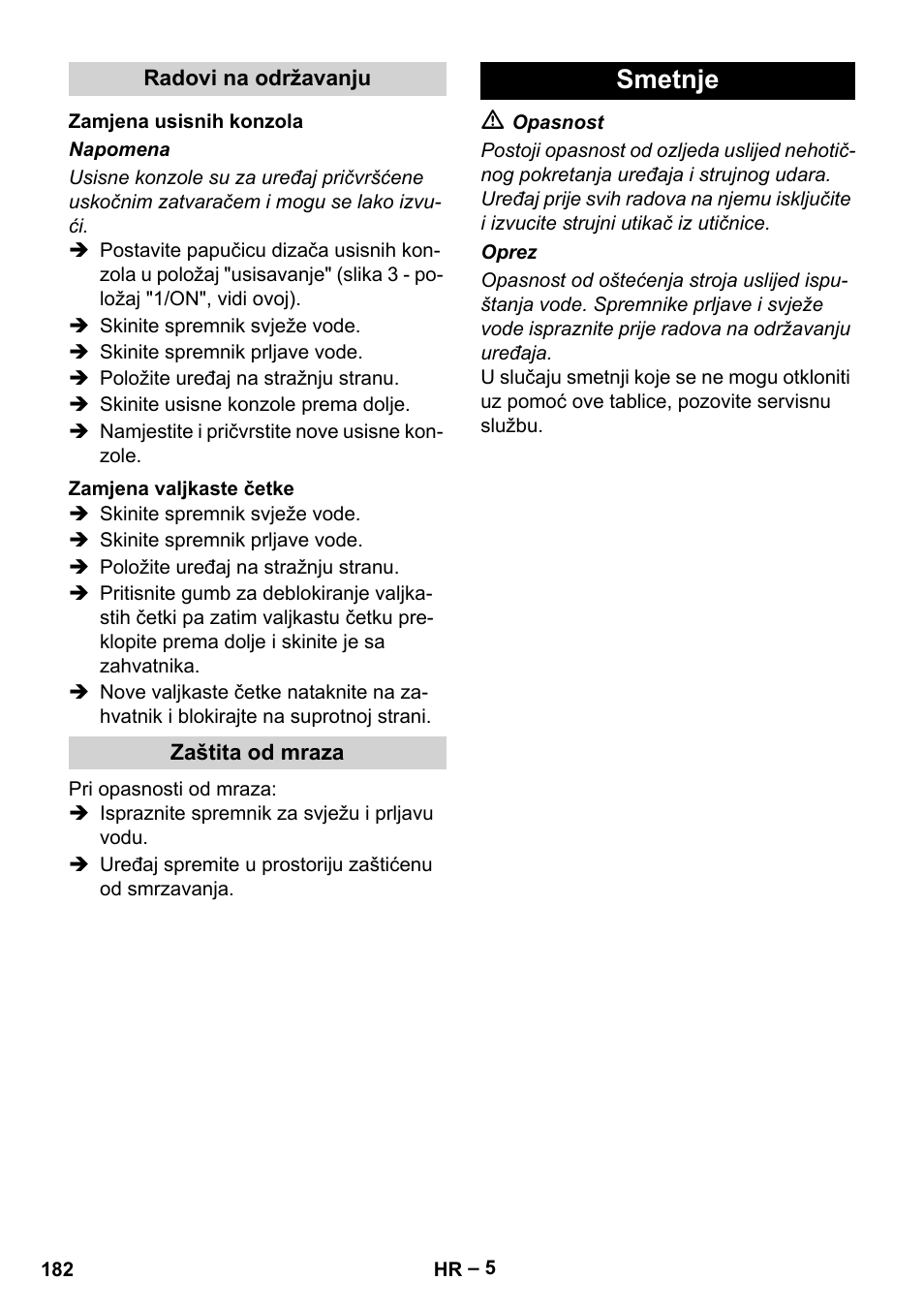 Smetnje | Karcher BR 30-4 C User Manual | Page 182 / 242