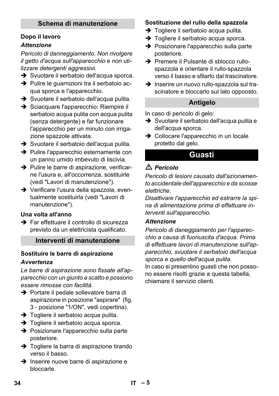 Guasti | Karcher BR 30-4 C User Manual | Page 34 / 242