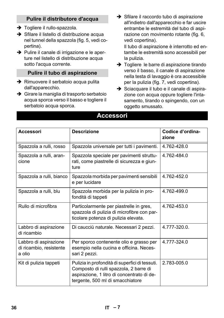 Accessori | Karcher BR 30-4 C User Manual | Page 36 / 242