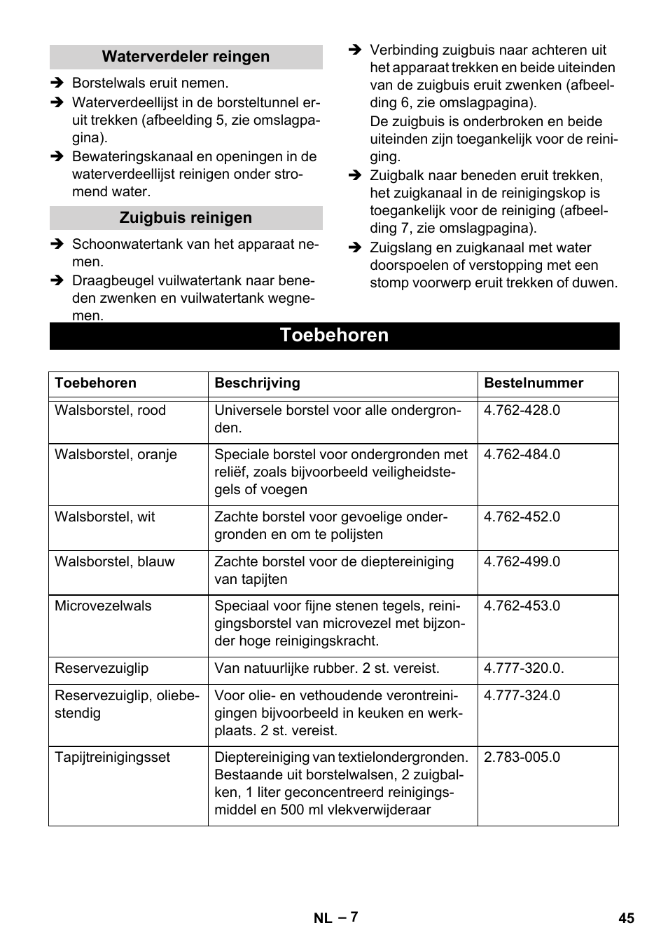 Toebehoren | Karcher BR 30-4 C User Manual | Page 45 / 242