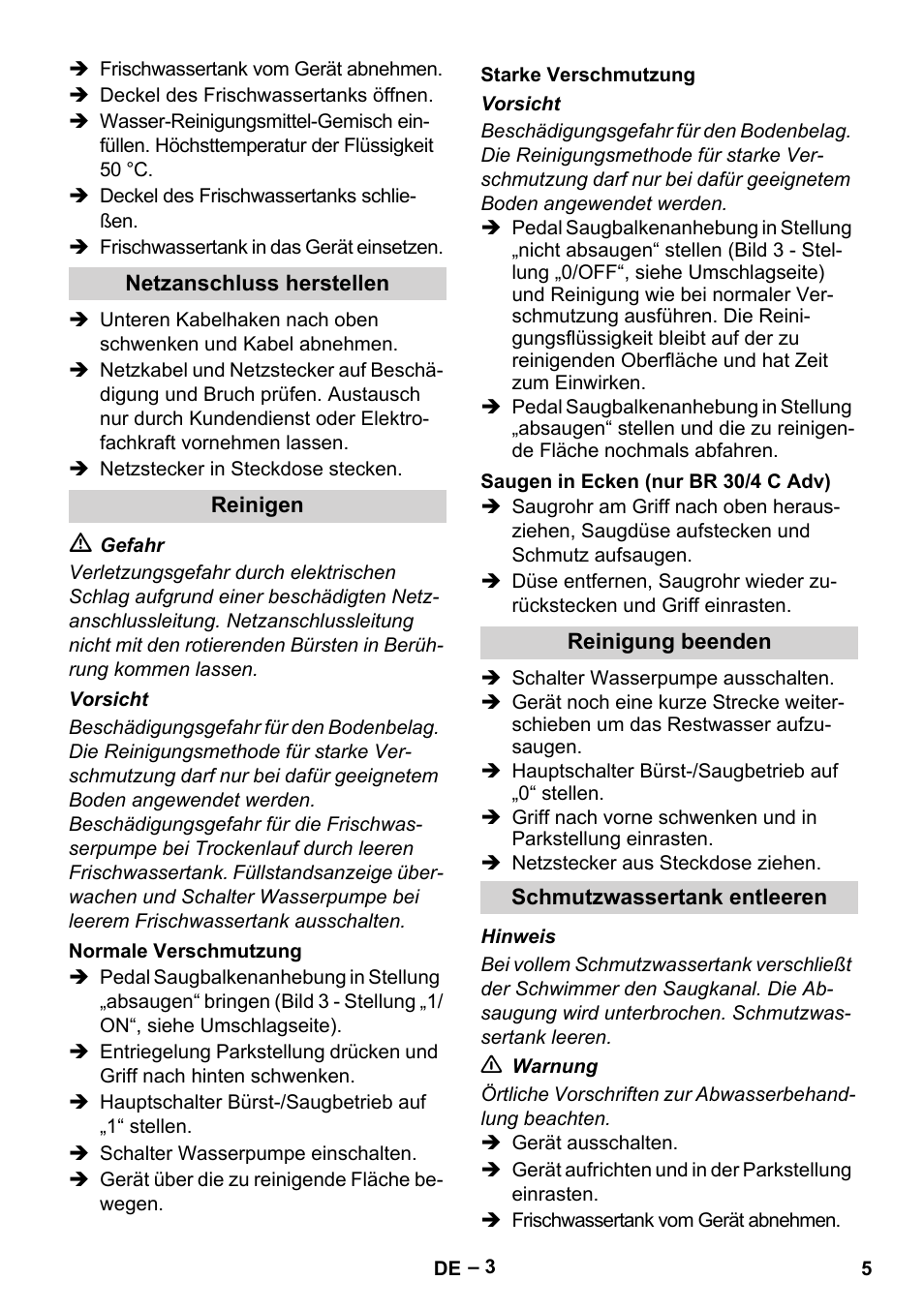 Karcher BR 30-4 C User Manual | Page 5 / 242