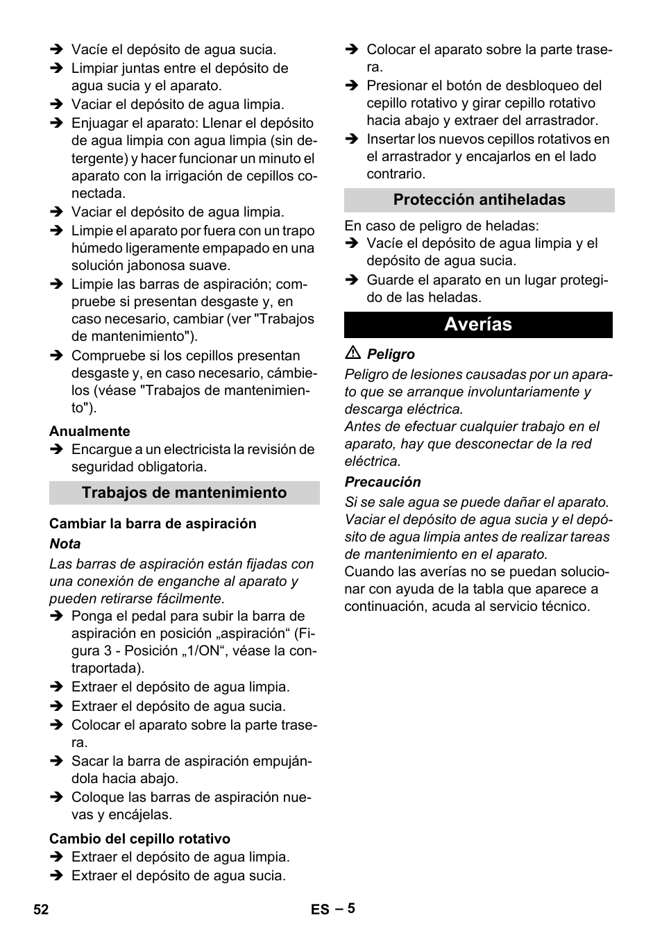 Averías | Karcher BR 30-4 C User Manual | Page 52 / 242