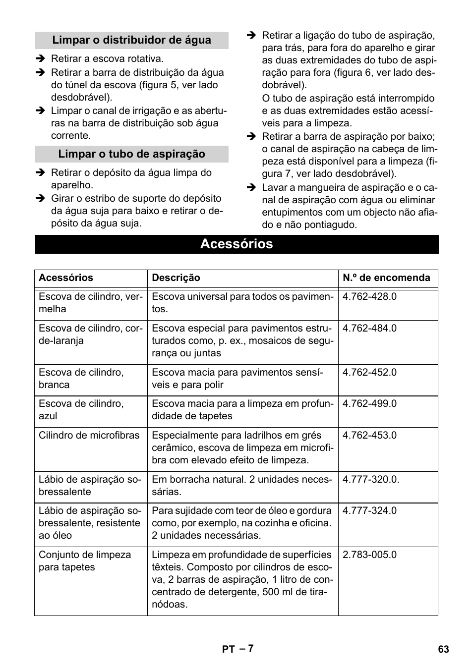 Acessórios | Karcher BR 30-4 C User Manual | Page 63 / 242