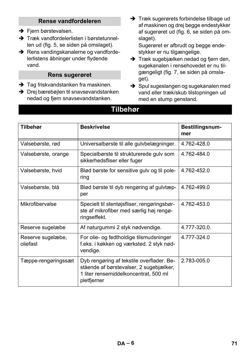 Tilbehør | Karcher BR 30-4 C User Manual | Page 71 / 242