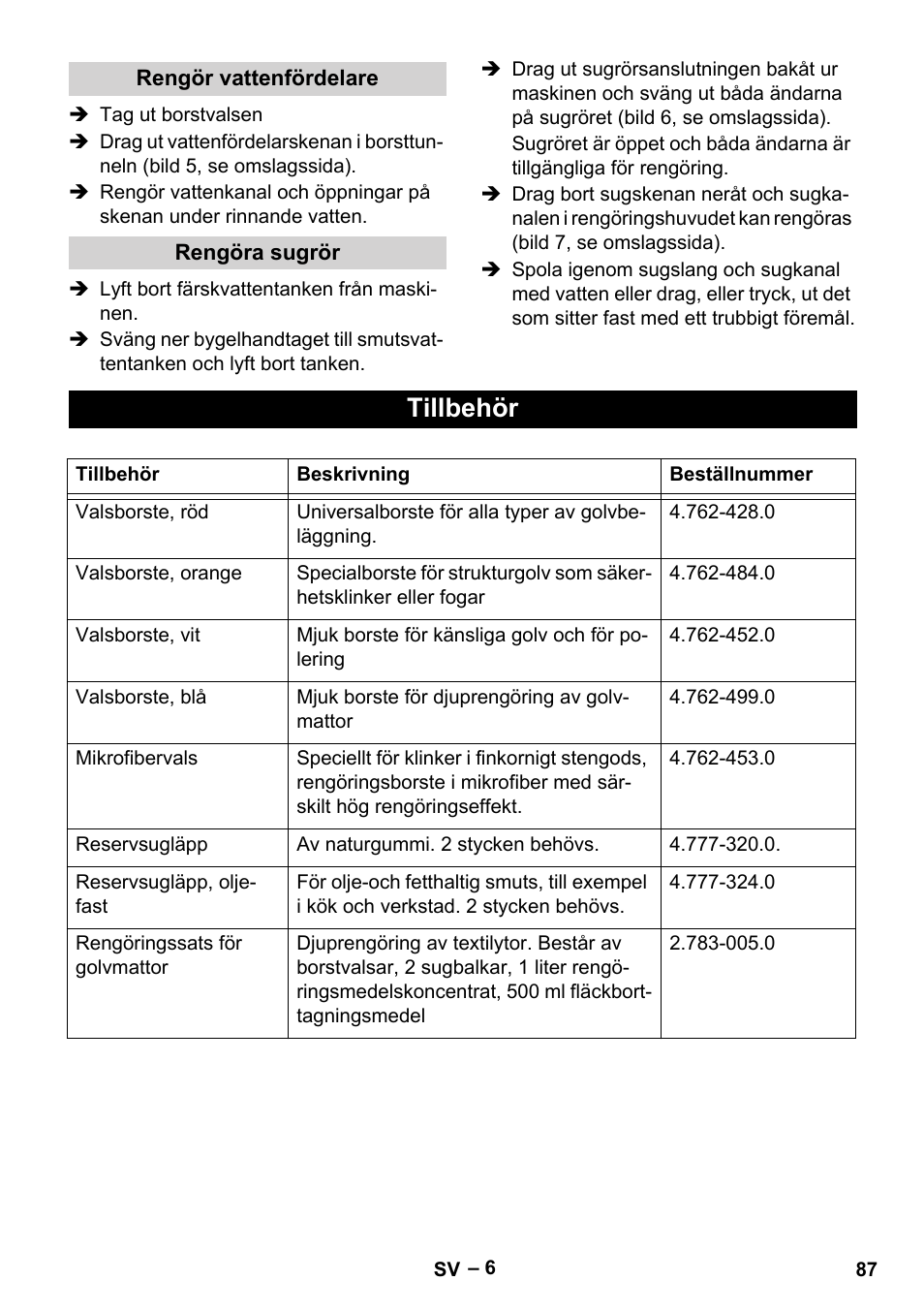 Tillbehör | Karcher BR 30-4 C User Manual | Page 87 / 242