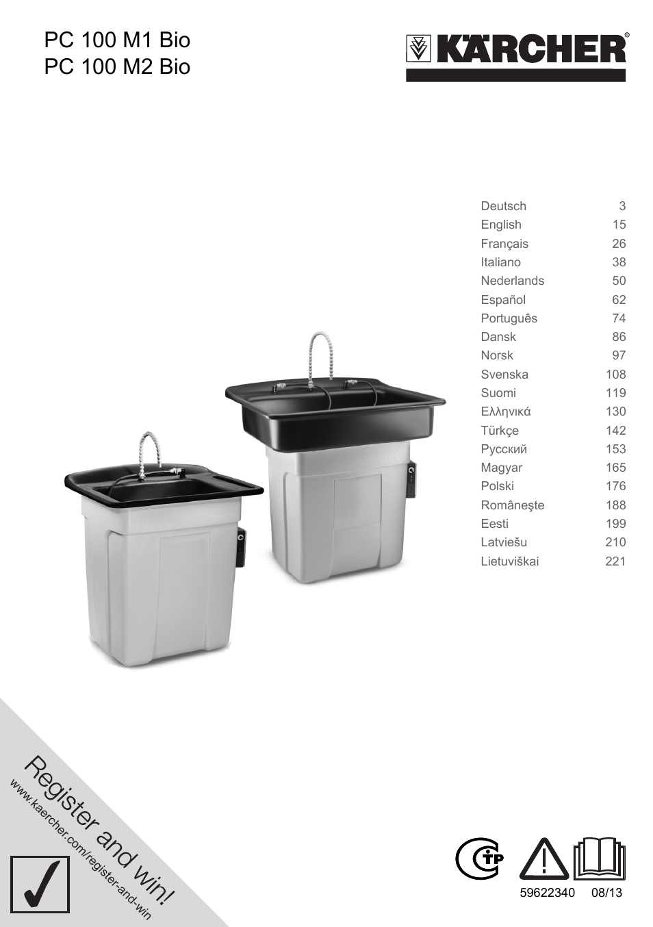 Karcher PC 100 M2 BIO User Manual | 232 pages