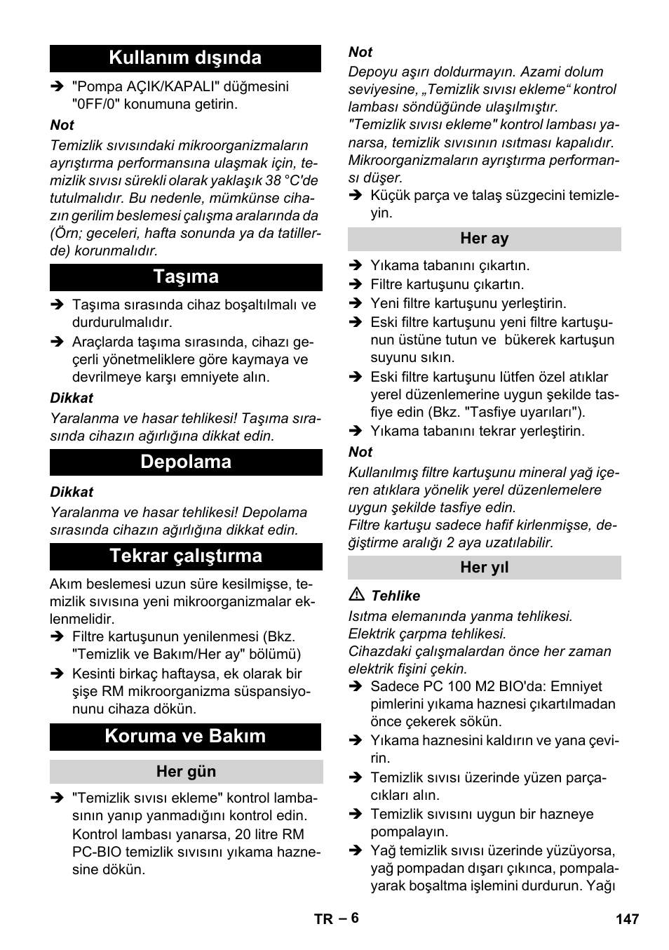 Karcher PC 100 M2 BIO User Manual | Page 147 / 232