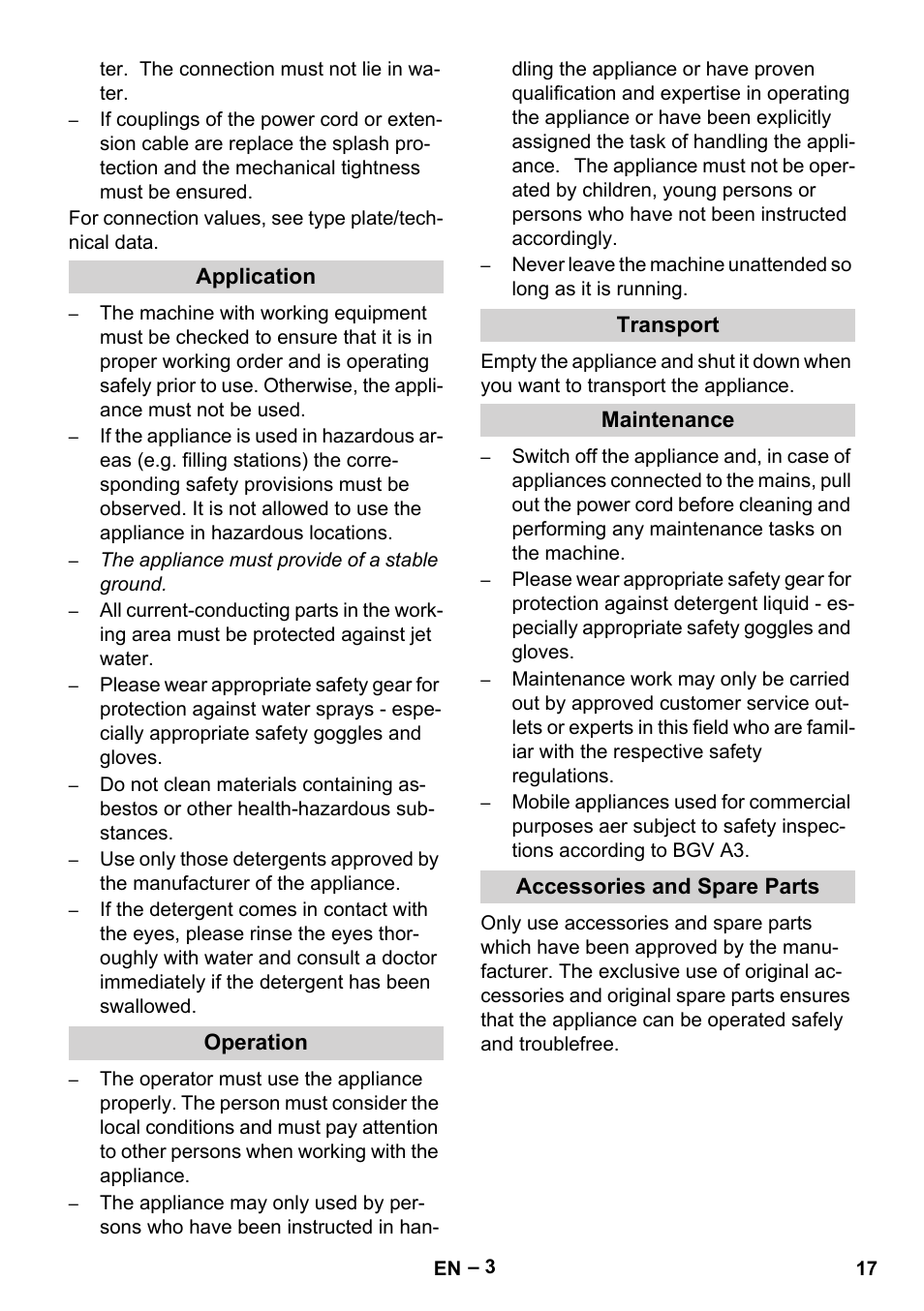 Karcher PC 100 M2 BIO User Manual | Page 17 / 232