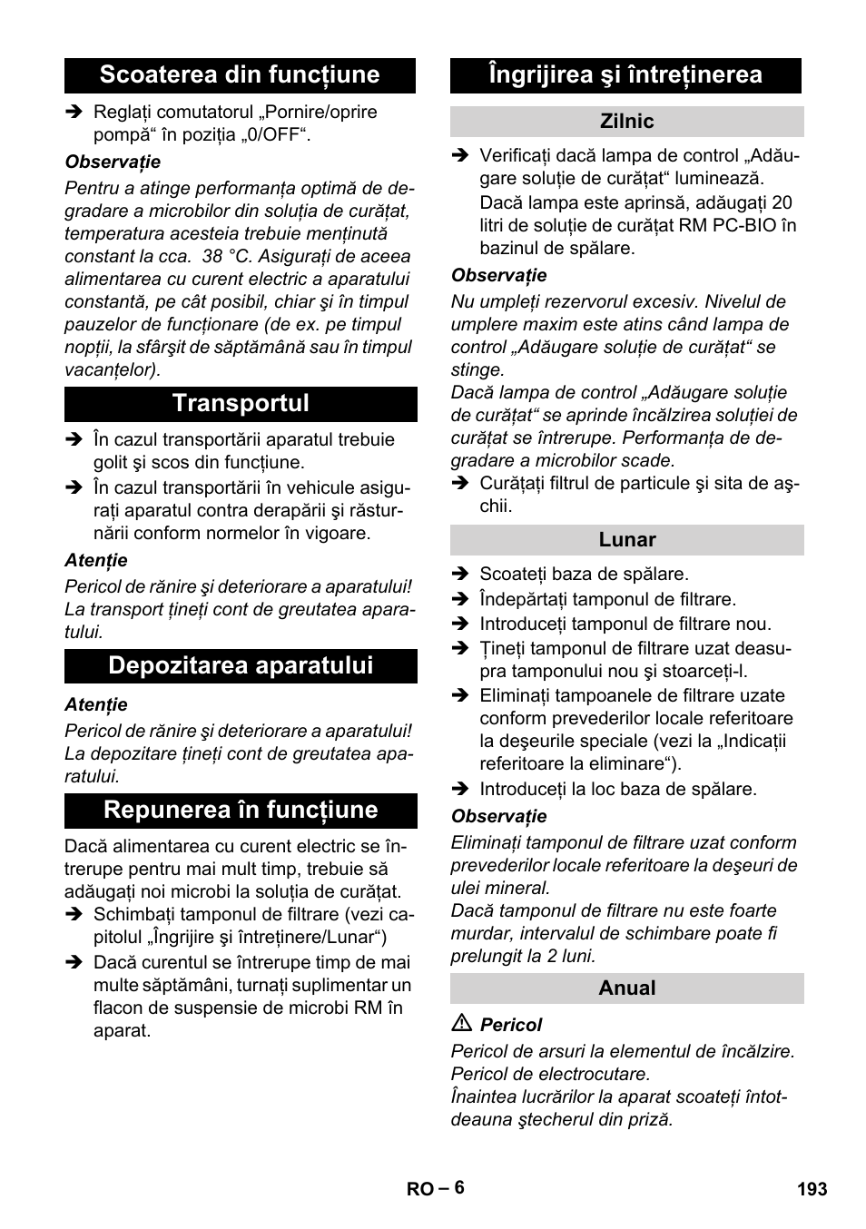 Karcher PC 100 M2 BIO User Manual | Page 193 / 232