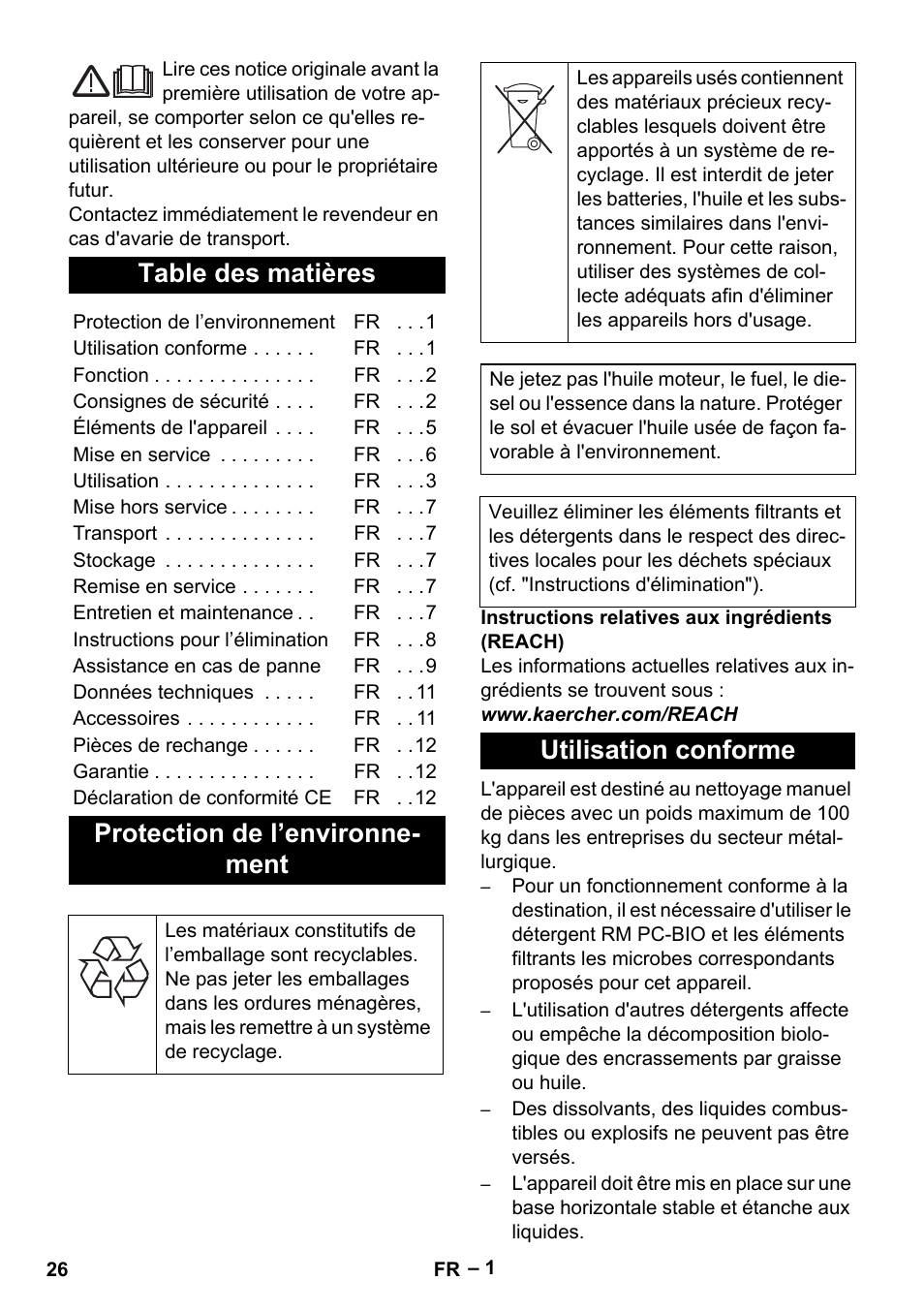 Karcher PC 100 M2 BIO User Manual | Page 26 / 232