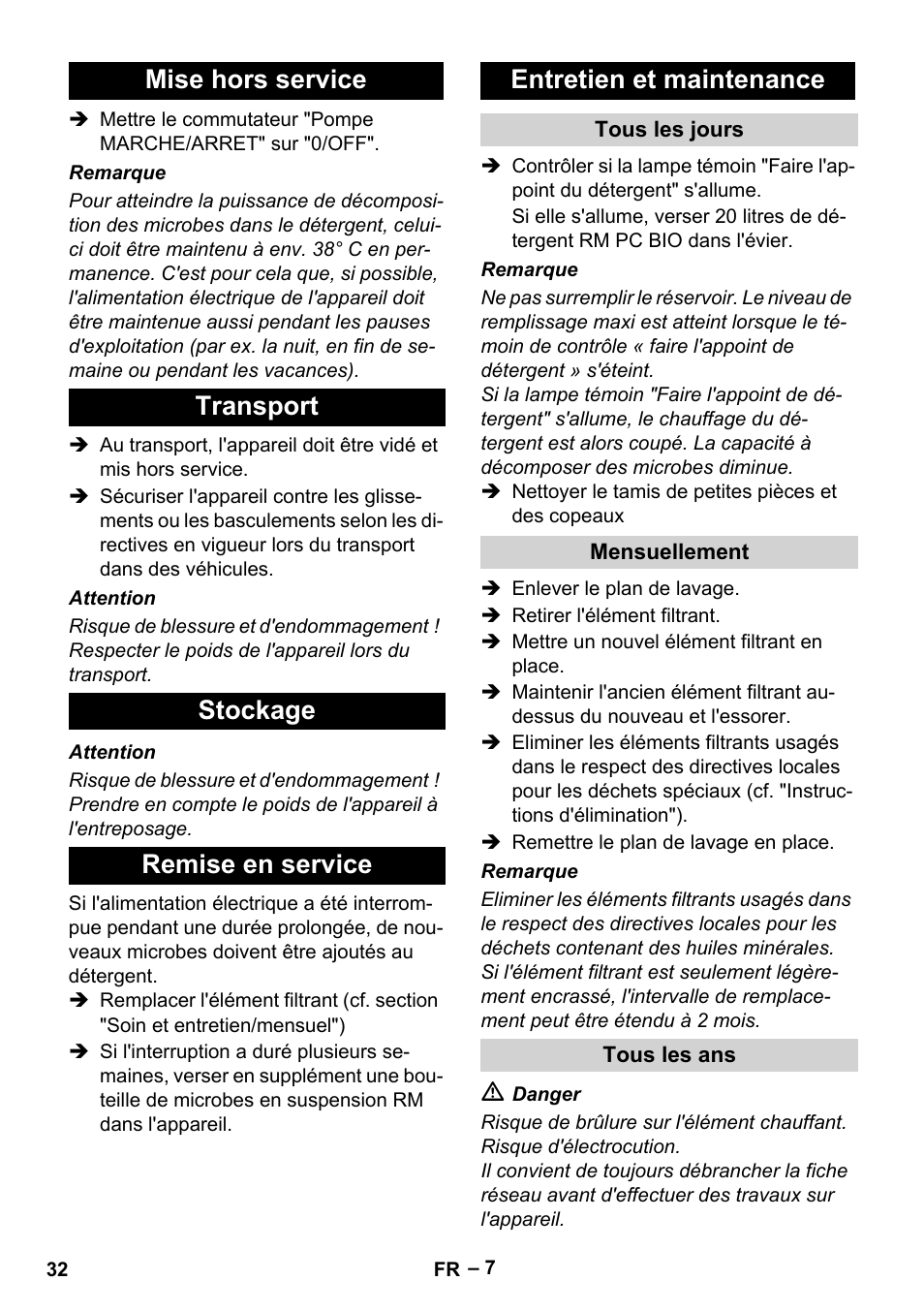 Karcher PC 100 M2 BIO User Manual | Page 32 / 232