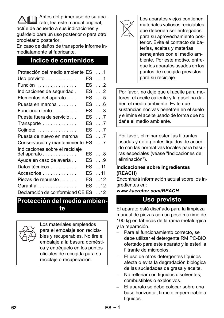 Karcher PC 100 M2 BIO User Manual | Page 62 / 232