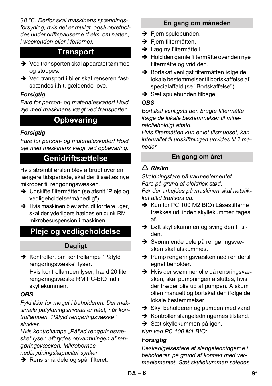 Karcher PC 100 M2 BIO User Manual | Page 91 / 232