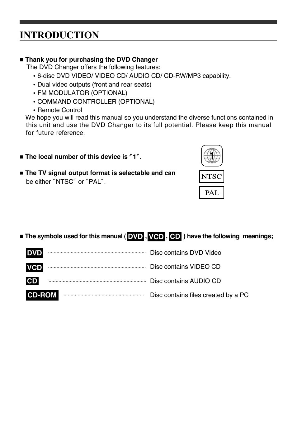 Introduction | Audiovox PAV6D User Manual | Page 2 / 58