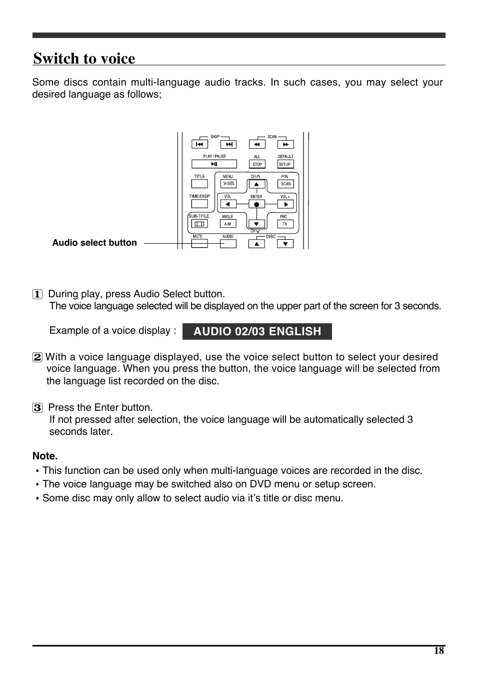 Switch to voice | Audiovox PAV6D User Manual | Page 21 / 58