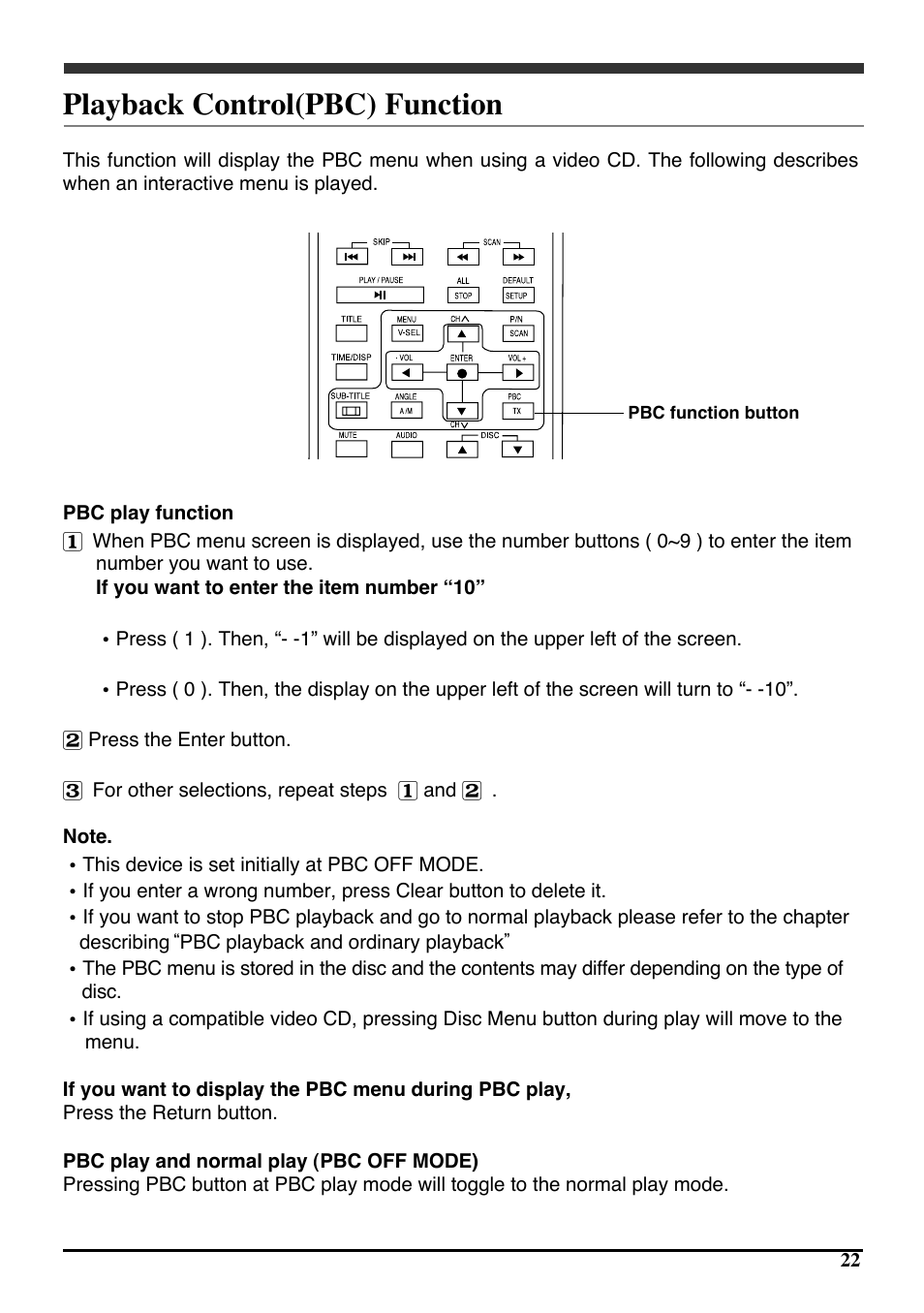 Playback control(pbc) function | Audiovox PAV6D User Manual | Page 25 / 58