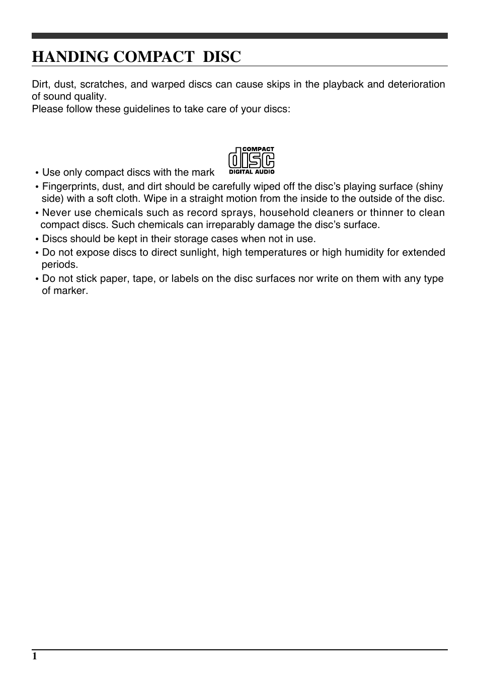 Handing compact disc | Audiovox PAV6D User Manual | Page 4 / 58