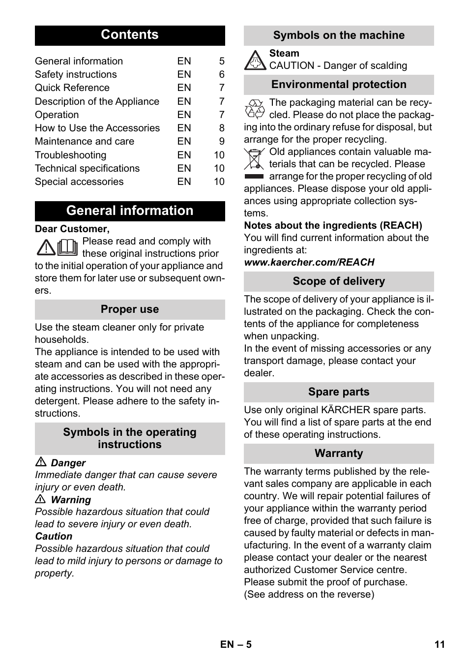 Karcher SC 952 User Manual | Page 11 / 198