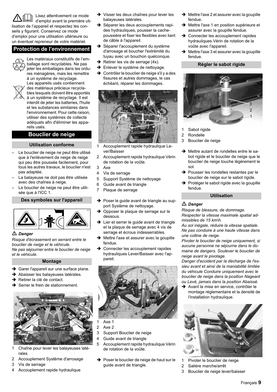 Protection de l’environnement, Bouclier de neige | Karcher ICC 1 D Adv User Manual | Page 9 / 12