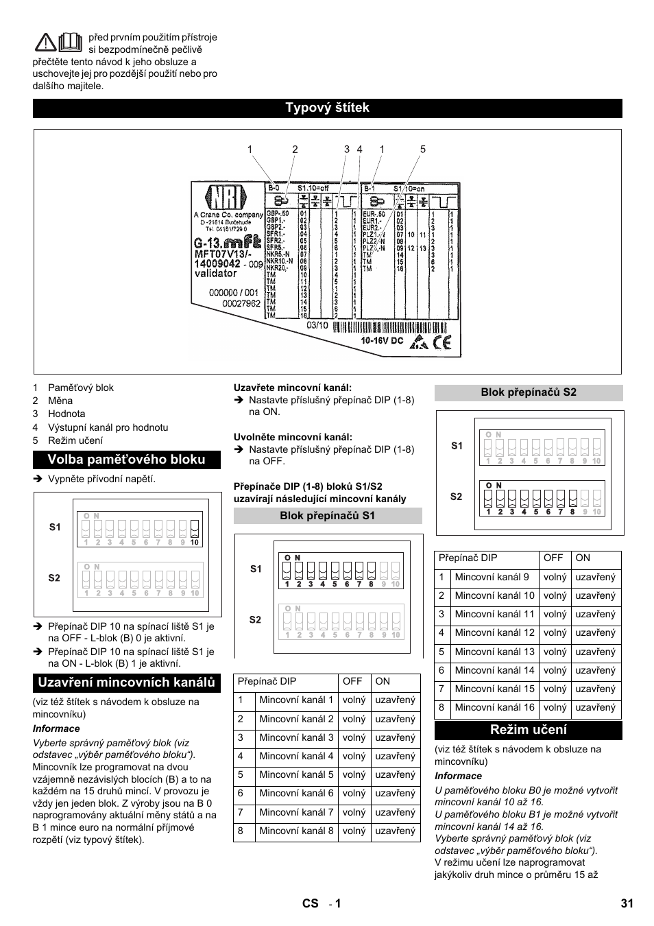 Režim učení | Karcher SB-Wash 5-10 Fp steel User Manual | Page 31 / 52