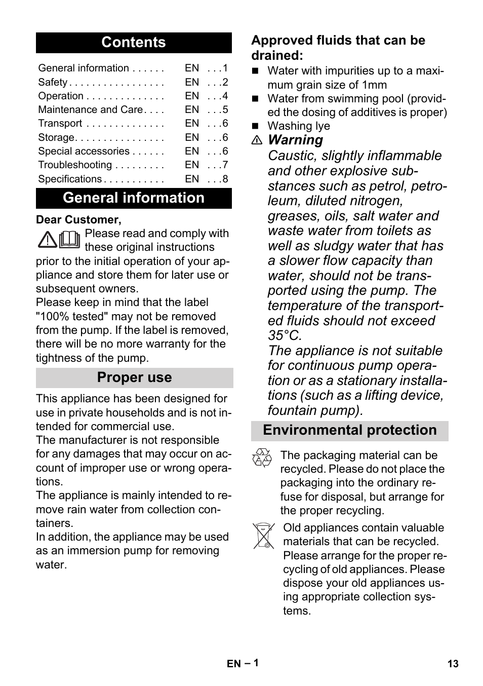 Karcher BP 1 Barrel Set User Manual | Page 13 / 74